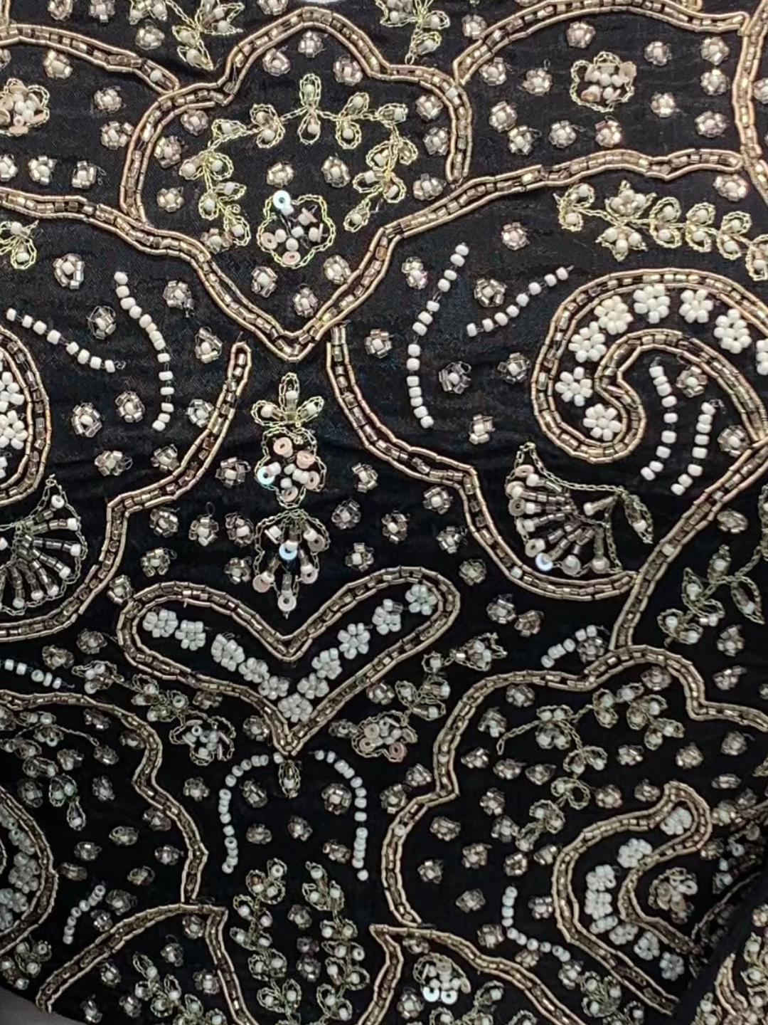 Black Georgette Indo Western with Cutdana, Pearl and Dabka Embroidery 4